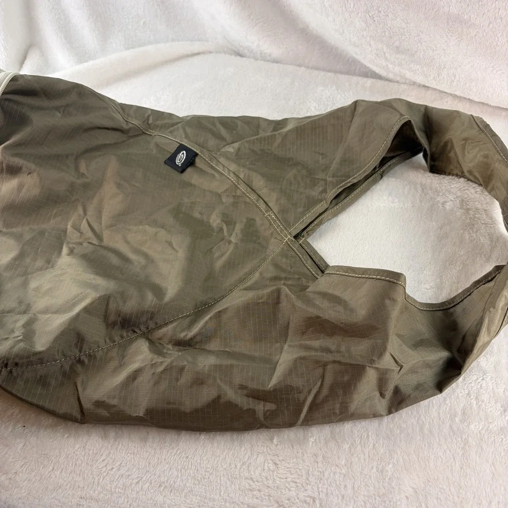 Timbuk2 Packable Travel Tote Bag Shoulder Folding Pouch Olive Khaki Swirl Logo